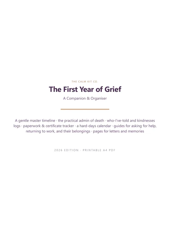 Cover of The First Year of Grief — Companion & Organiser