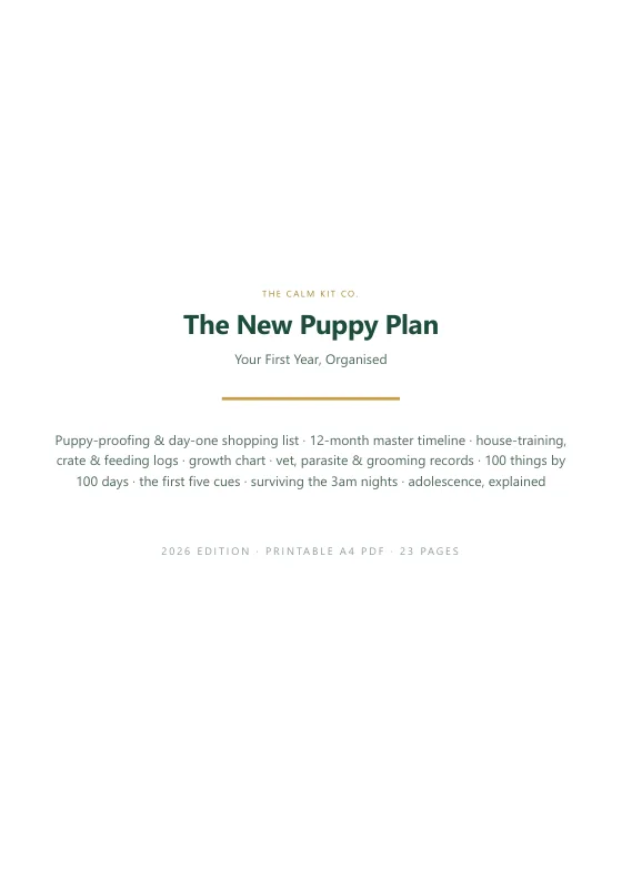 Cover of The New Puppy Plan — Your First Year, Organised